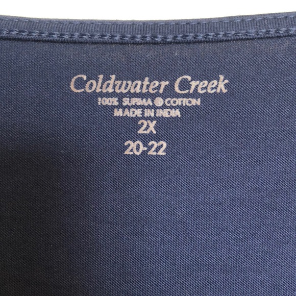 Size 2X Coldwater Creek blue/sequin collar shirt - Picture 4 of 4